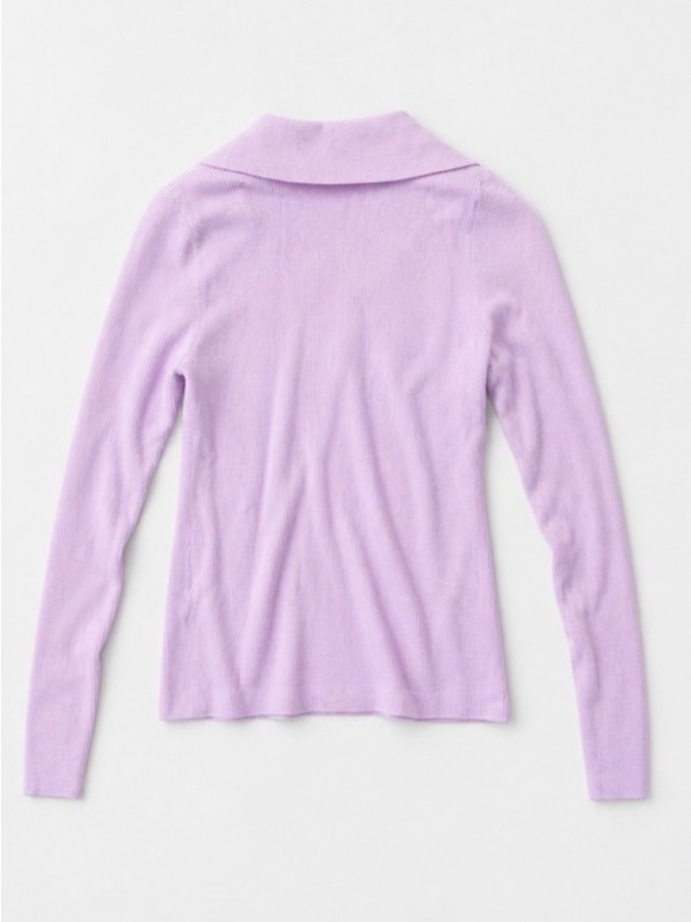 Abercrombie & Fitch Pink Merino Ribbed Half-Zip Top - Picture 2 of 3